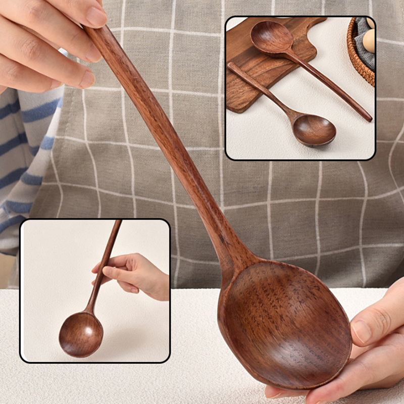 Home Cooking Services - Long Handle Ramen Wooden Spoon Japanese