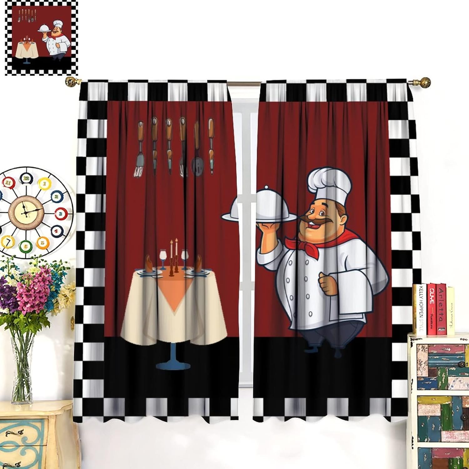 Fat Chef Kitchen Curtains ，Car - Home Cooking Youtube 评论和价格