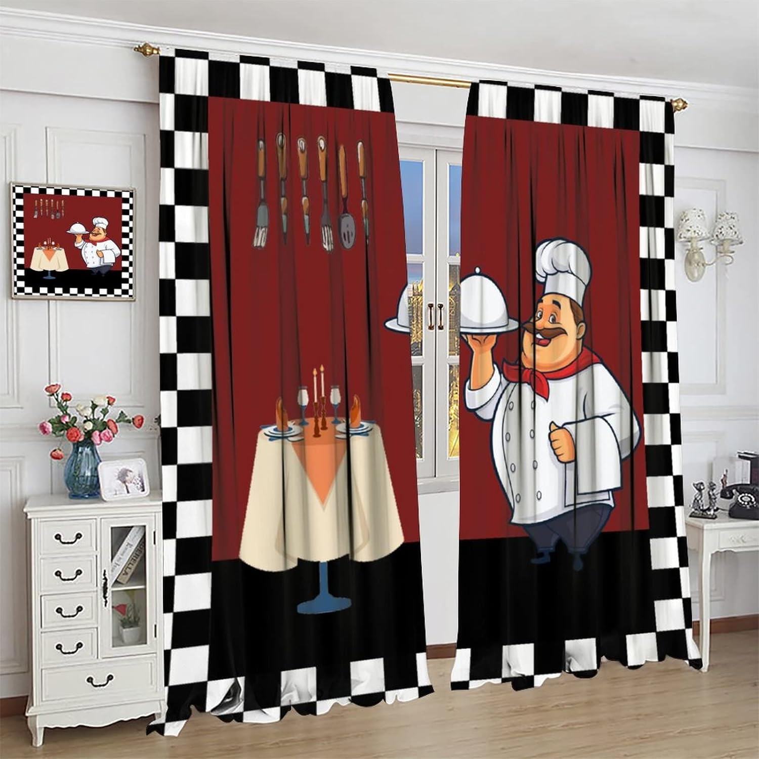 Fat Chef Kitchen Curtains ，Car - Home Cooking Youtube 评论和价格