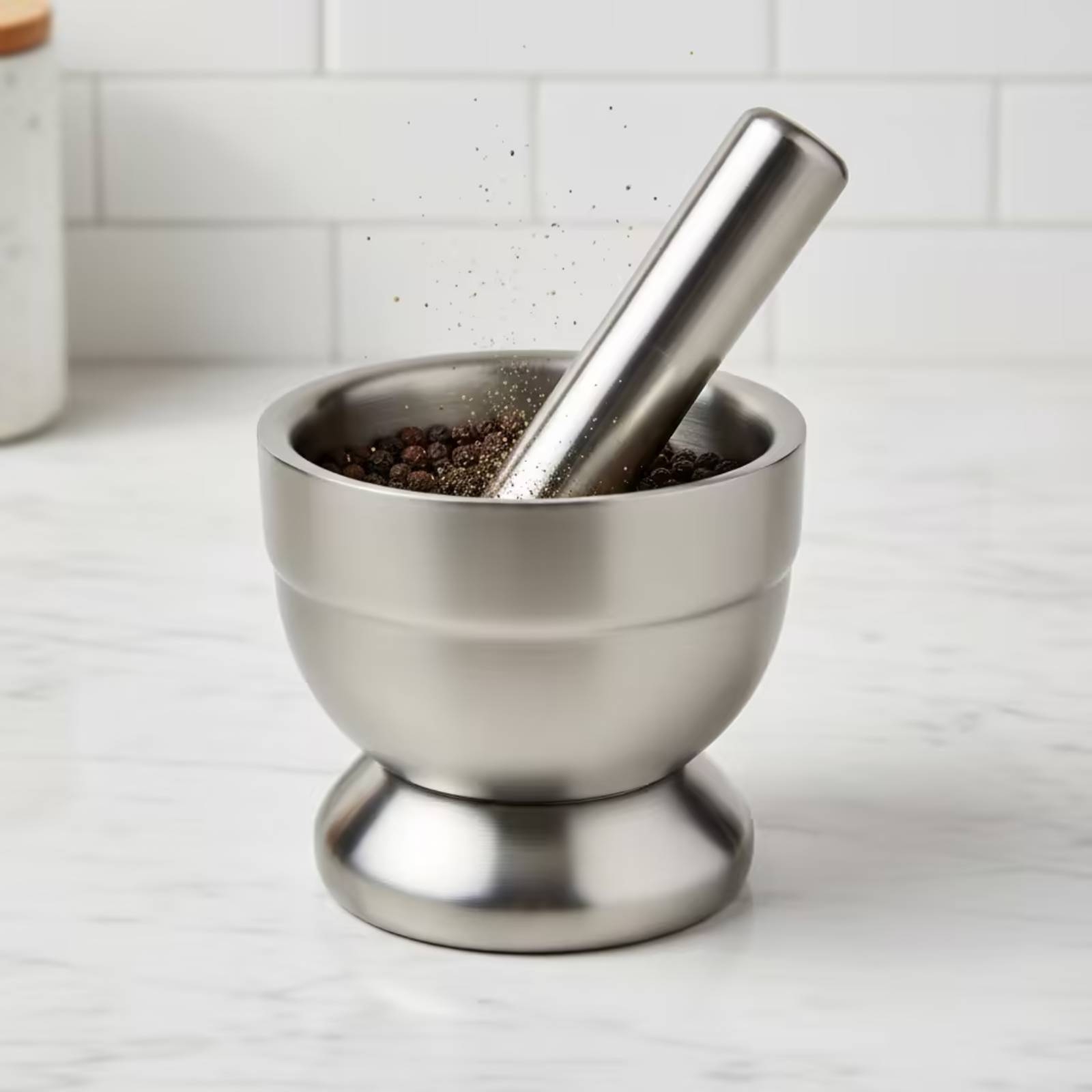 Mortar and Pestle with Lid Mes - Home Cooking Usa 评论和价格