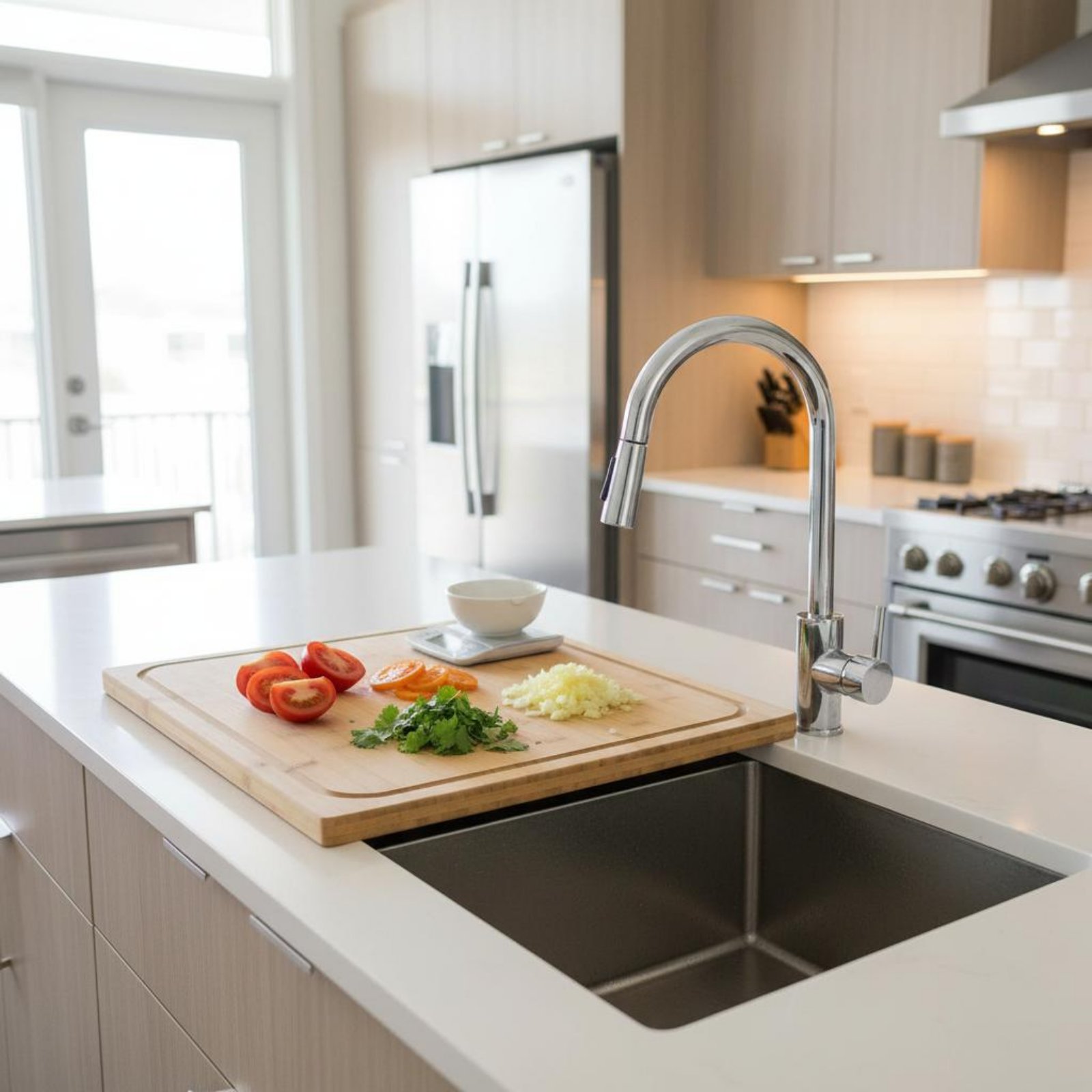 Over the Sink Cutting Board Mu - Home Cooking Usa 评论和价格