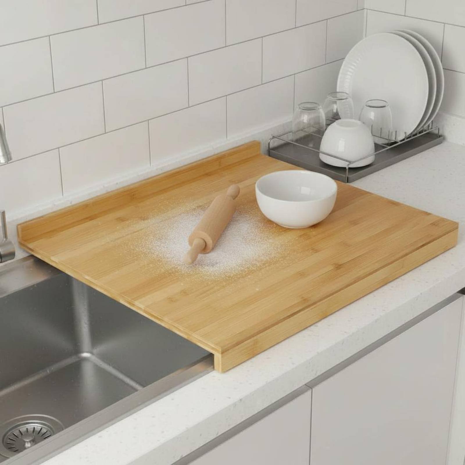Over the Sink Cutting Board Mu - Home Cooking Usa 评论和价格