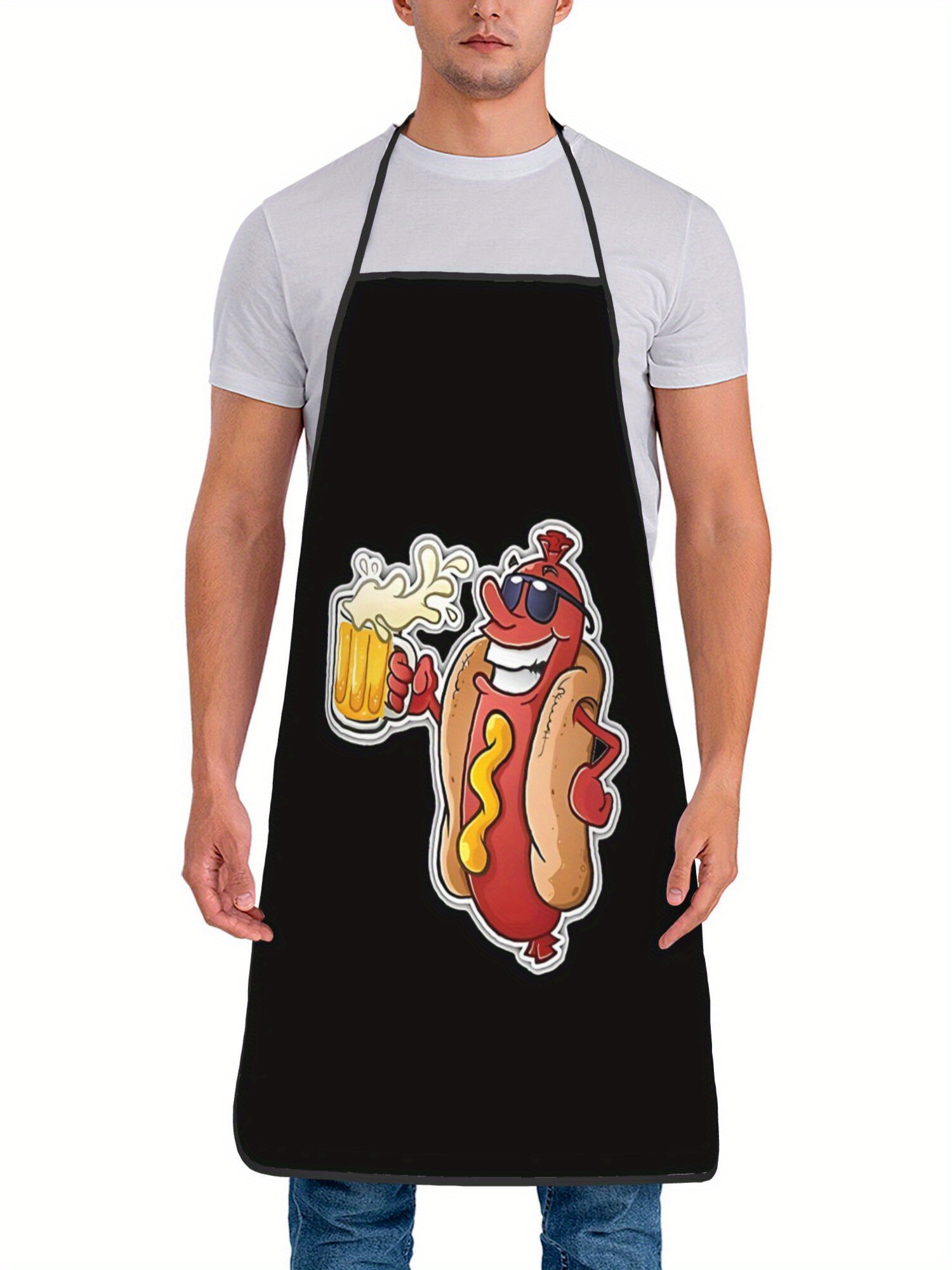 Hot Dog Pattern Print Apron, F - Home Cooking Dog Food 评论和价格