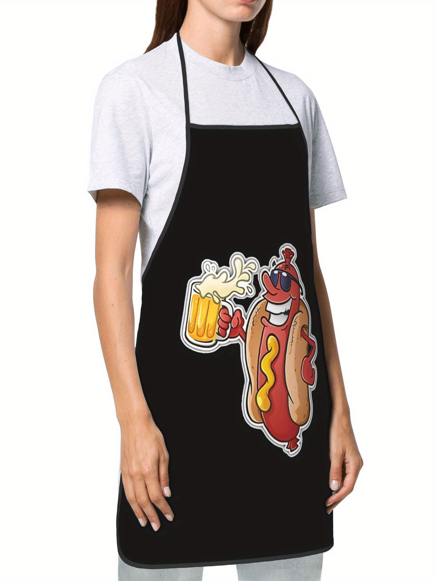 Hot Dog Pattern Print Apron, F - Home Cooking Dog Food 评论和价格