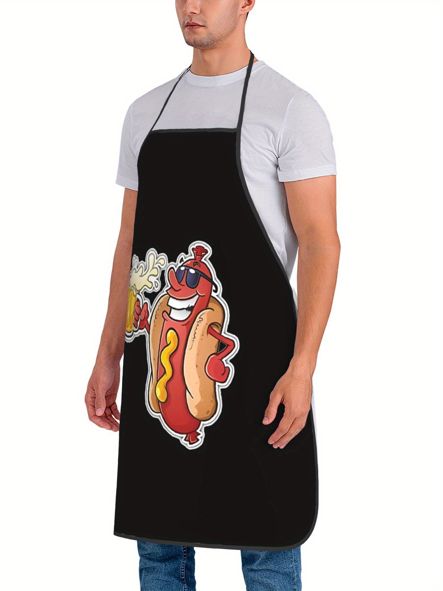 Hot Dog Pattern Print Apron, F - Home Cooking Dog Food 评论和价格