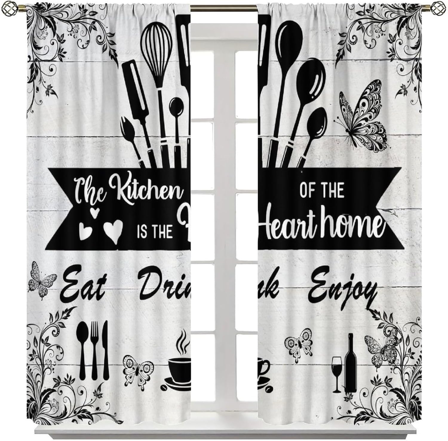 Farmhouse Rustic Curtains, Vin - Home Cooking Youtube 评论和价格